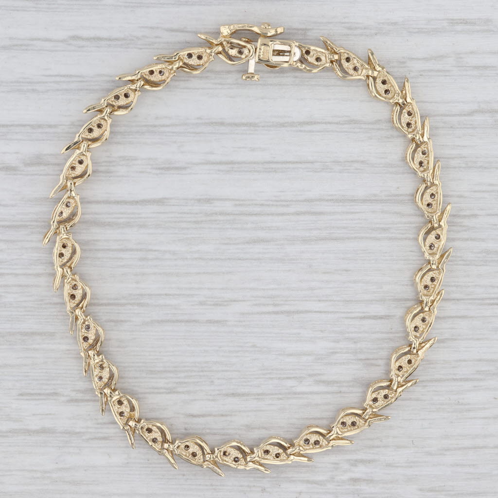 0.90ctw Diamond Tennis Bracelet 14k Yellow Gold 7" 4.7mm