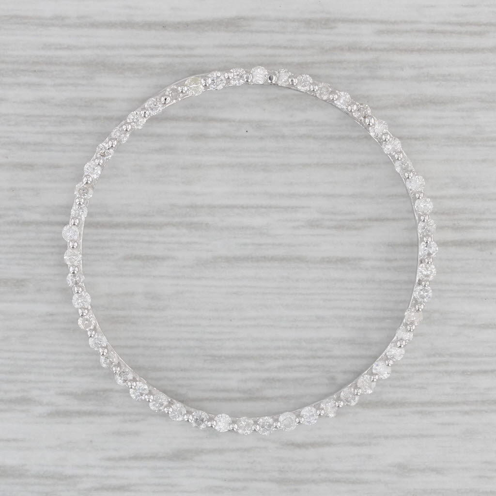 Gray 0.47ctw Diamond Eternity Circle Pendant 14k White Gold Floating Drop