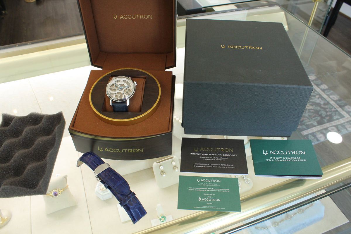 Bulova Accutron Electrostatic Spaceview Evolution Blue 43.5mm 26A209 Box & More