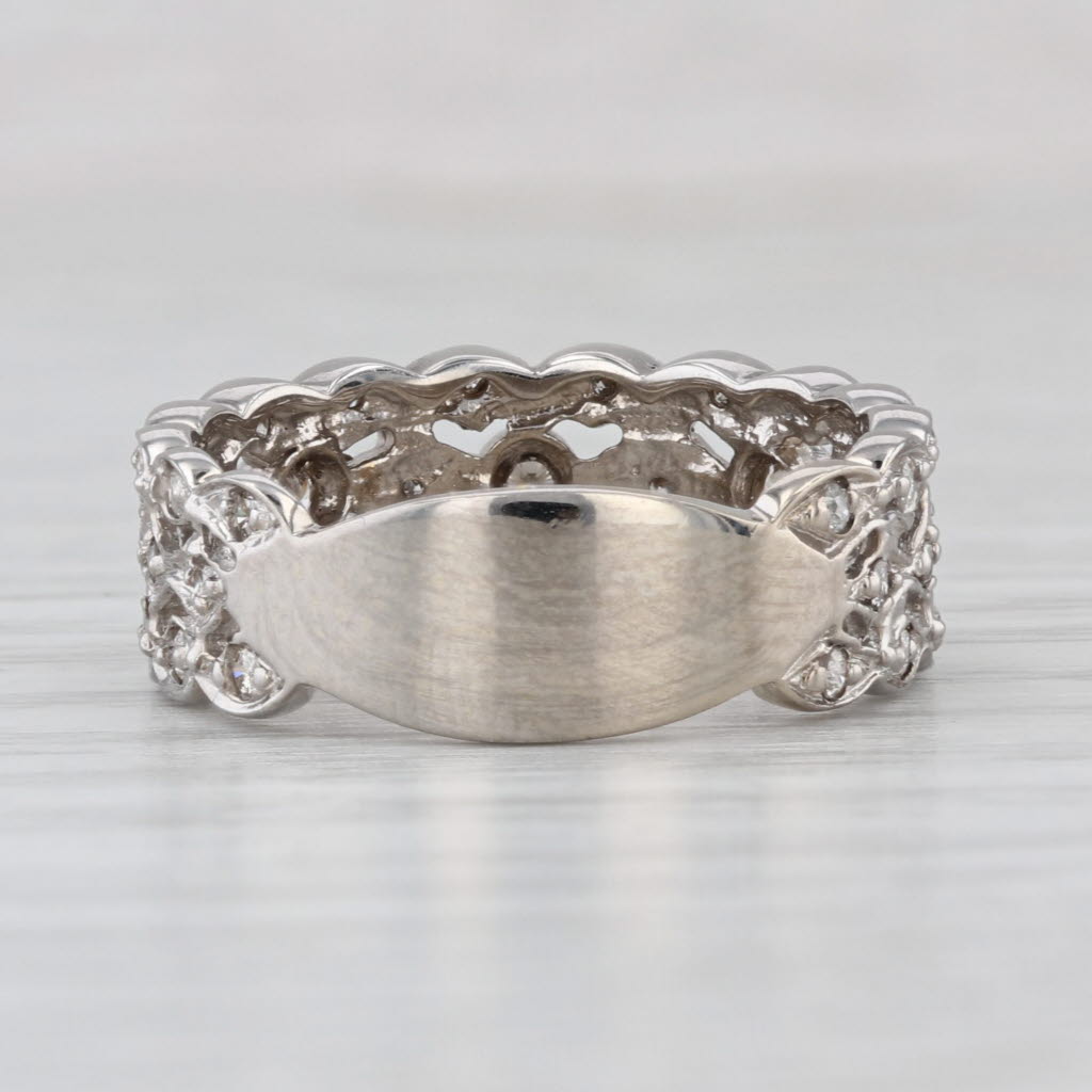 0.44ctw Diamond 3-Band Ring 14k White Gold Size 6.5 Stackable Bridal Anniversary