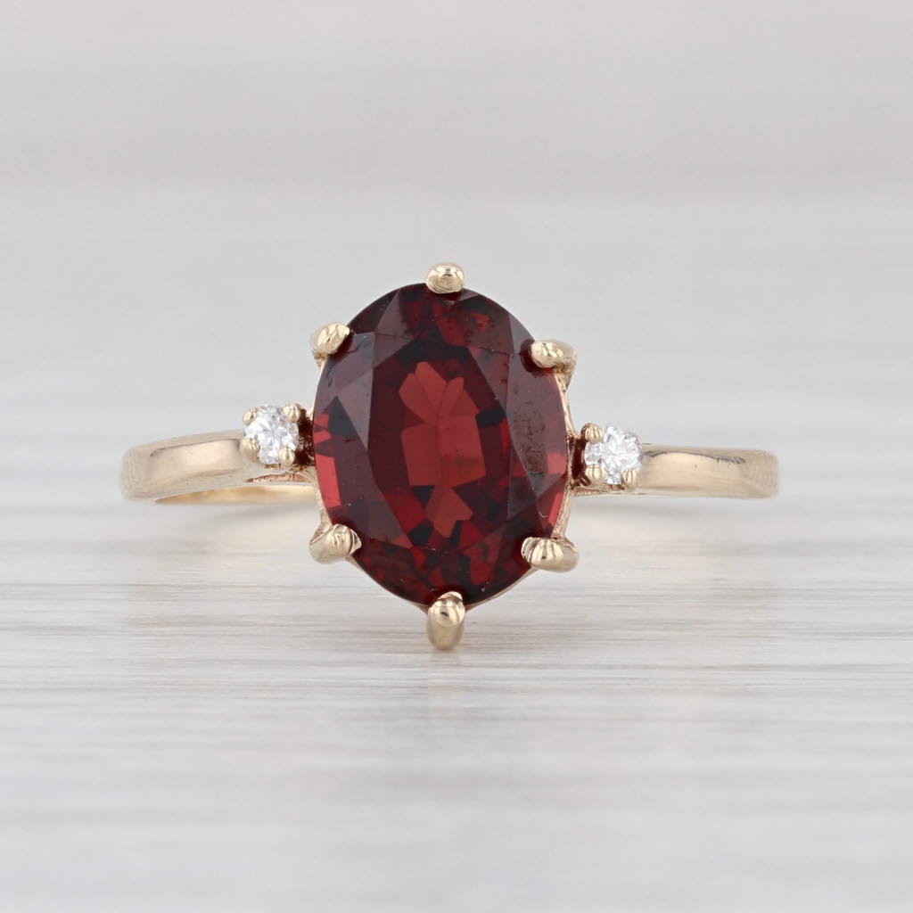 2.53ct Oval Garnet Ring 10k Yellow Gold Size 7.5