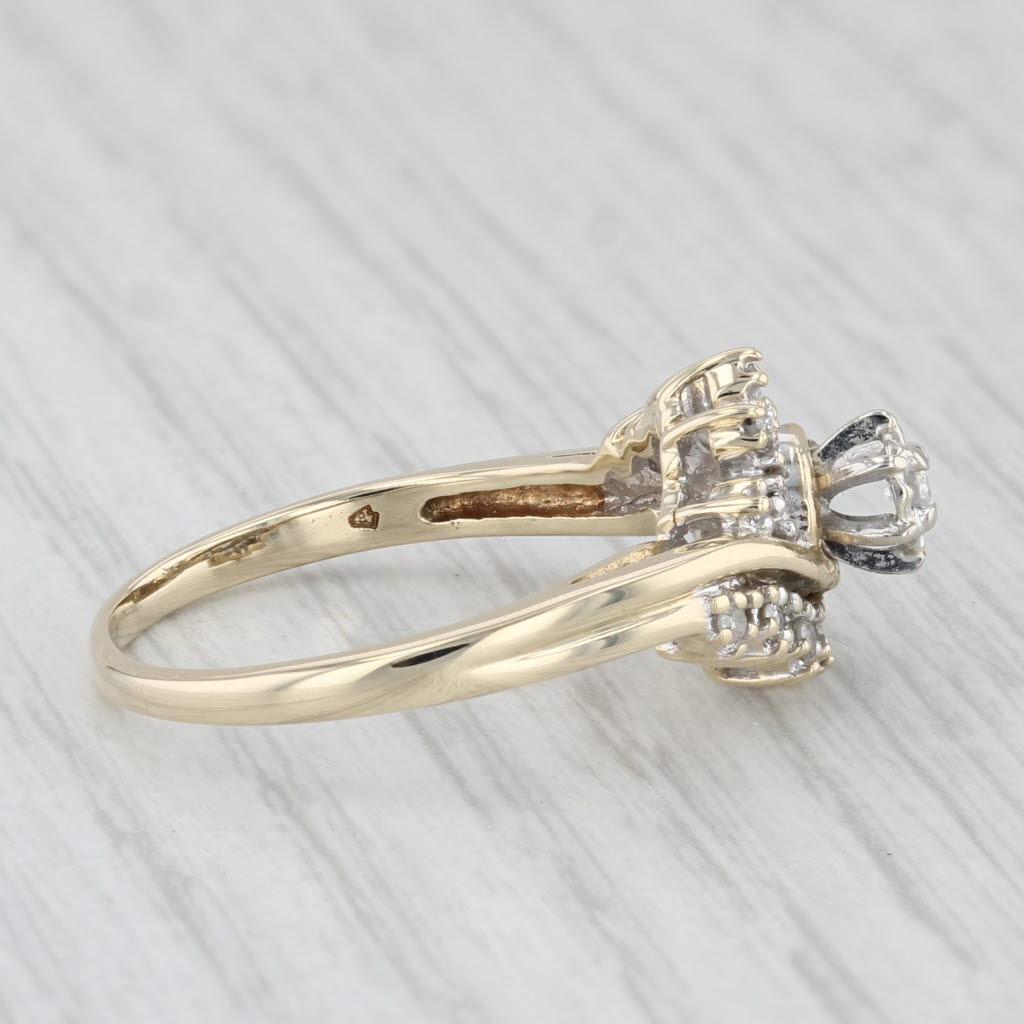 Light Gray 0.12ctw Diamond Engagement Ring 10k Yellow Gold Size 9 Bypass