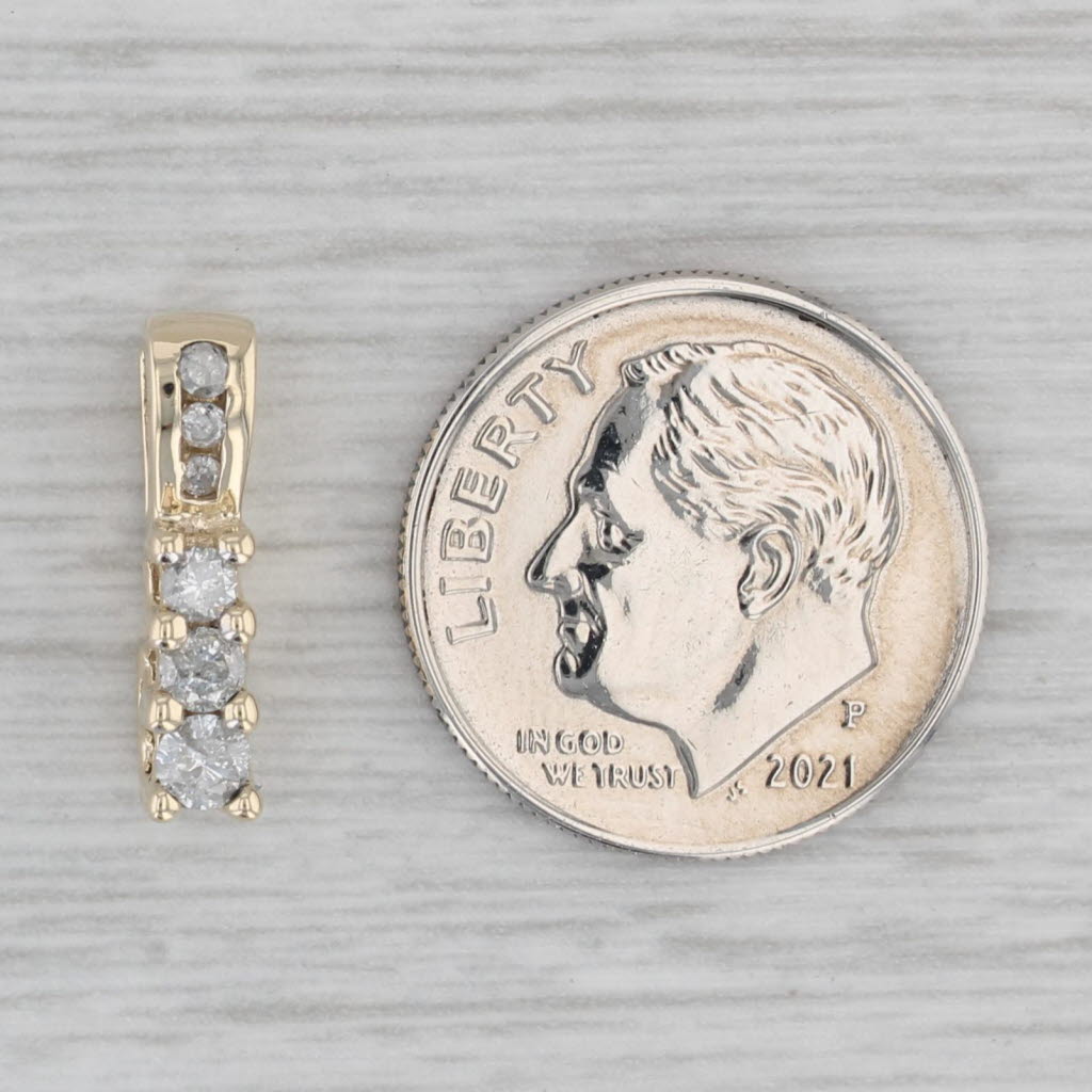 Gray 0.22ctw Diamond Journey Pendant 10k Yellow Gold Small 3-stone Drop