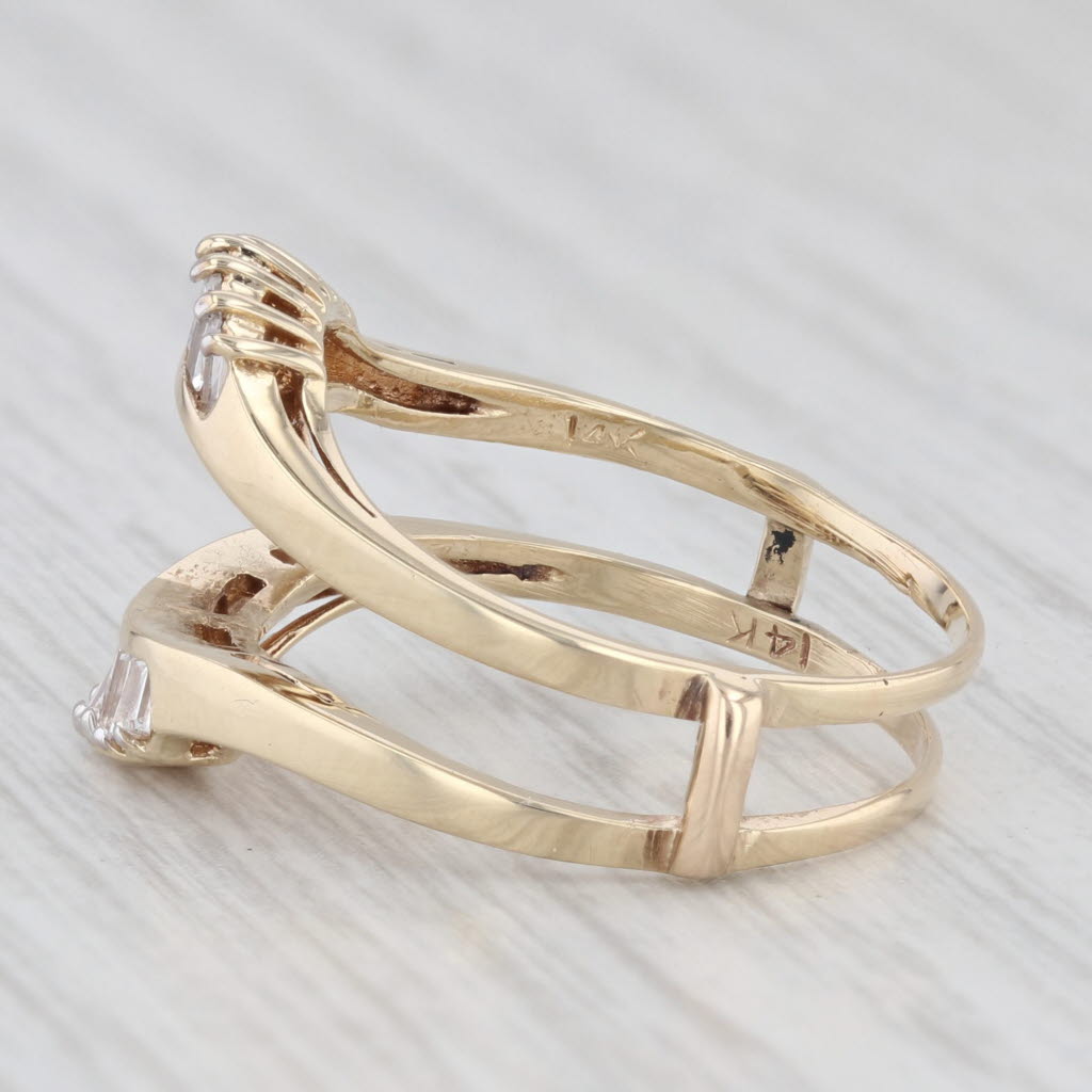 Light Gray 0.36ctw Diamond Ring Jacket Guard 14k Yellow Gold Size 6.5 Wedding Bridal
