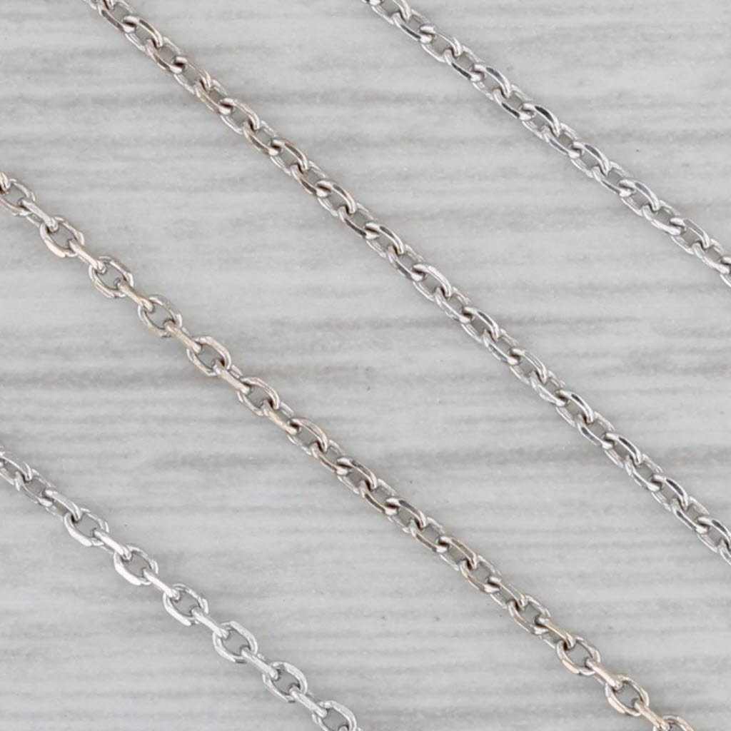 Gray 0.23ctw Floating Diamond Heart Pendant Necklace 14k White Gold 16" Cable Chain