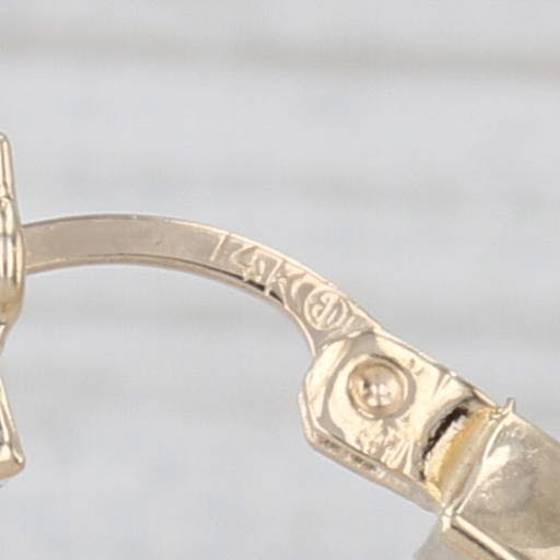 Beveled Hoop Earrings 14k Yellow Gold Snap Top Round Hoops