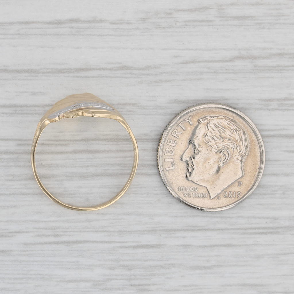 Gray Diamond Accented Flourish Ring 14k Yellow Gold Size 5.75