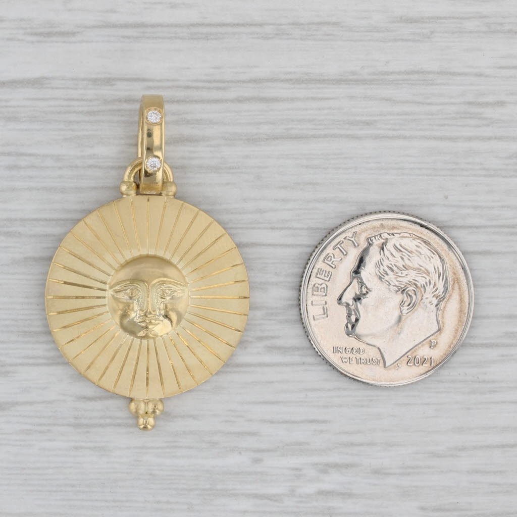 Gray Celestial Diamond Sol Pendant Temple St Clair Sun 18k Yellow Tribal Gold