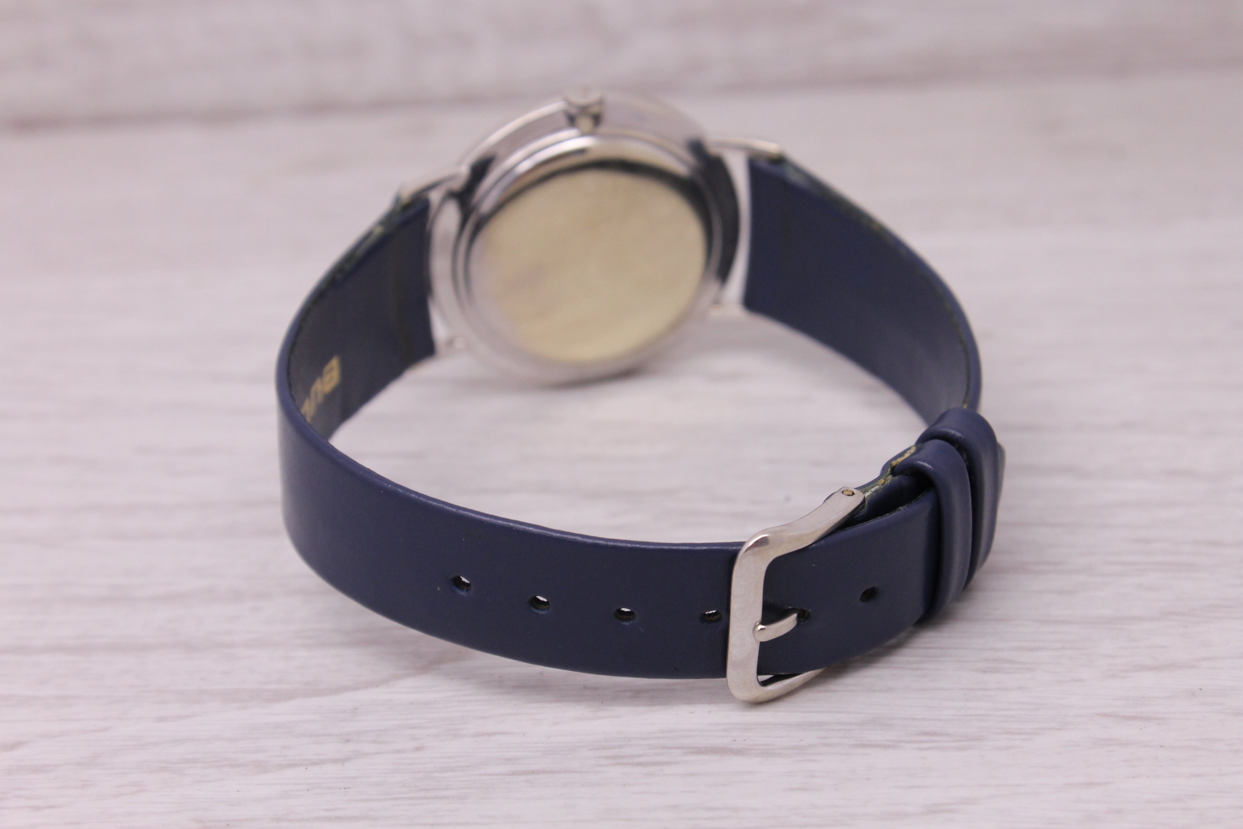 Gray Vintage c1957 Longines 14k White Gold Mens Diamond Dial Mystery Watch Buckle Box