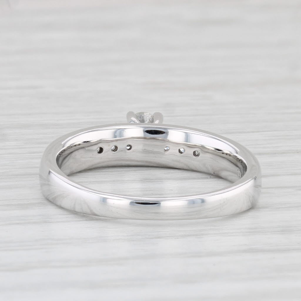 Light Gray 0.18ctw Round Diamond Engagement Ring 10k White Gold Size 7