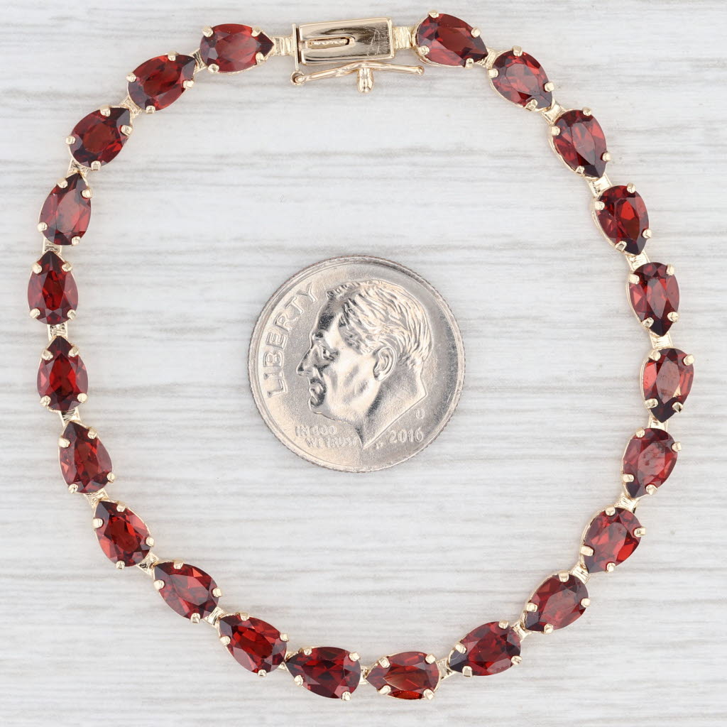 Light Gray 11.70ctw Garnet Tennis Bracelet 14k Yellow Gold 6.25" 4.1mm
