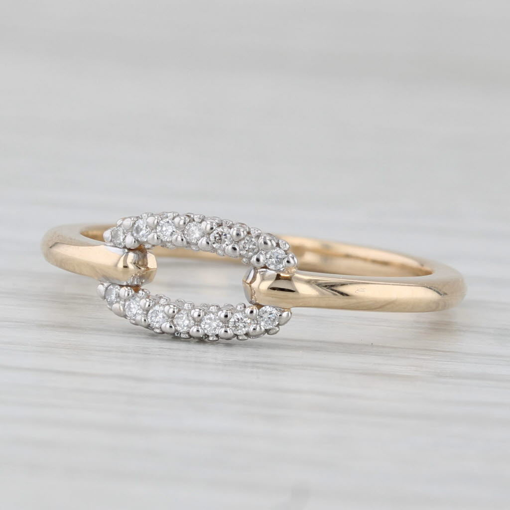 Light Gray Kendra Scott Fine Elisa Interlocking Band 0.15ctw Diamond Ring 14k Gold