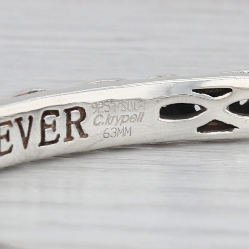 Light Gray Charles Krypell I Love You Forever Sapphire Bangle Bracelet Sterling Silver