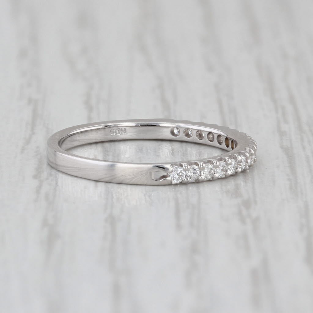 0.23ctw Diamond Wedding Band 14k White Gold Size 6.75 Stackable Ring