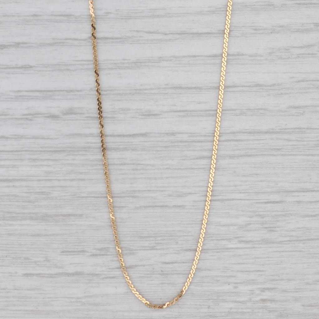 Gray S Link Chain Necklace 14k Yellow Gold 24.25" 1.1mm Italian