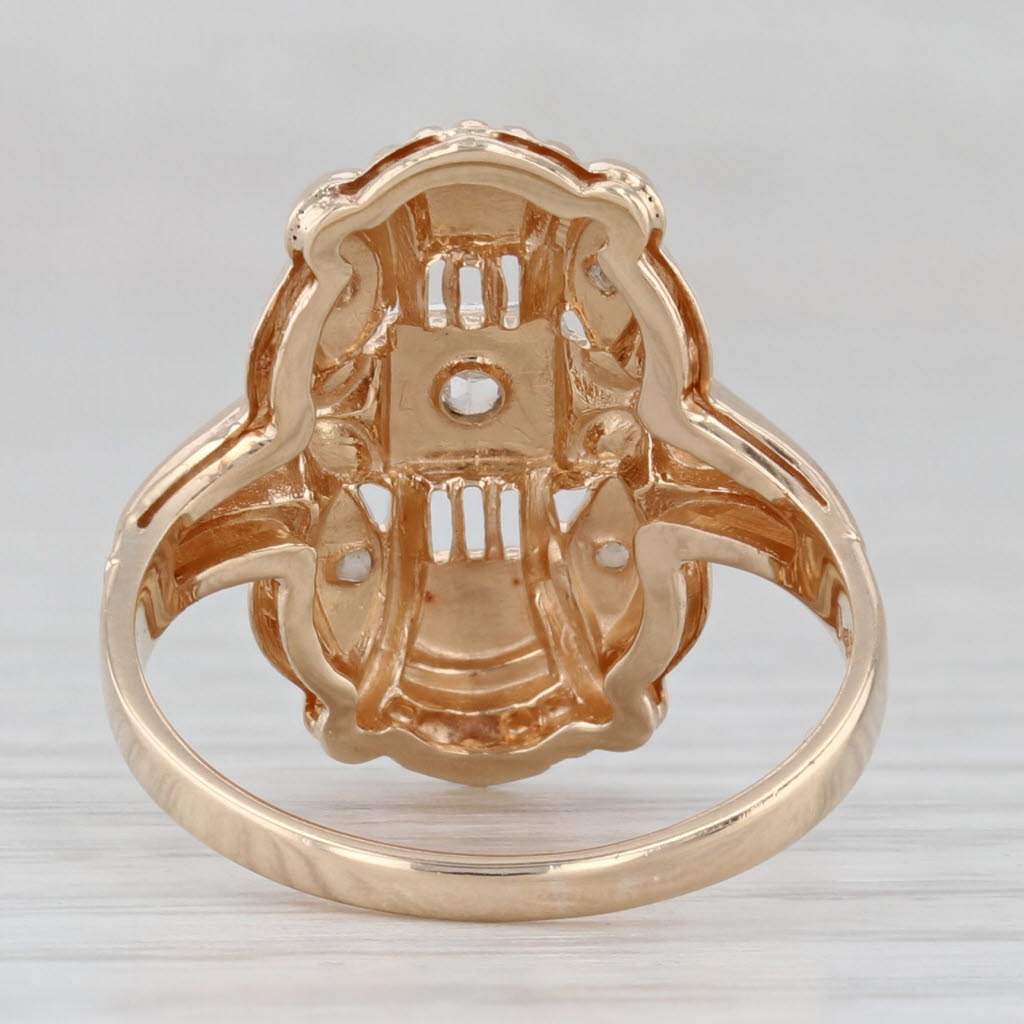 Light Gray Vintage Diamond Ring 14k Yellow Gold Size 5.75