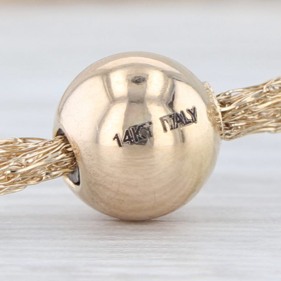 5.80ctw Cubic Zirconia Station Mesh Chain Bolo Necklace 14k Gold Adjustable