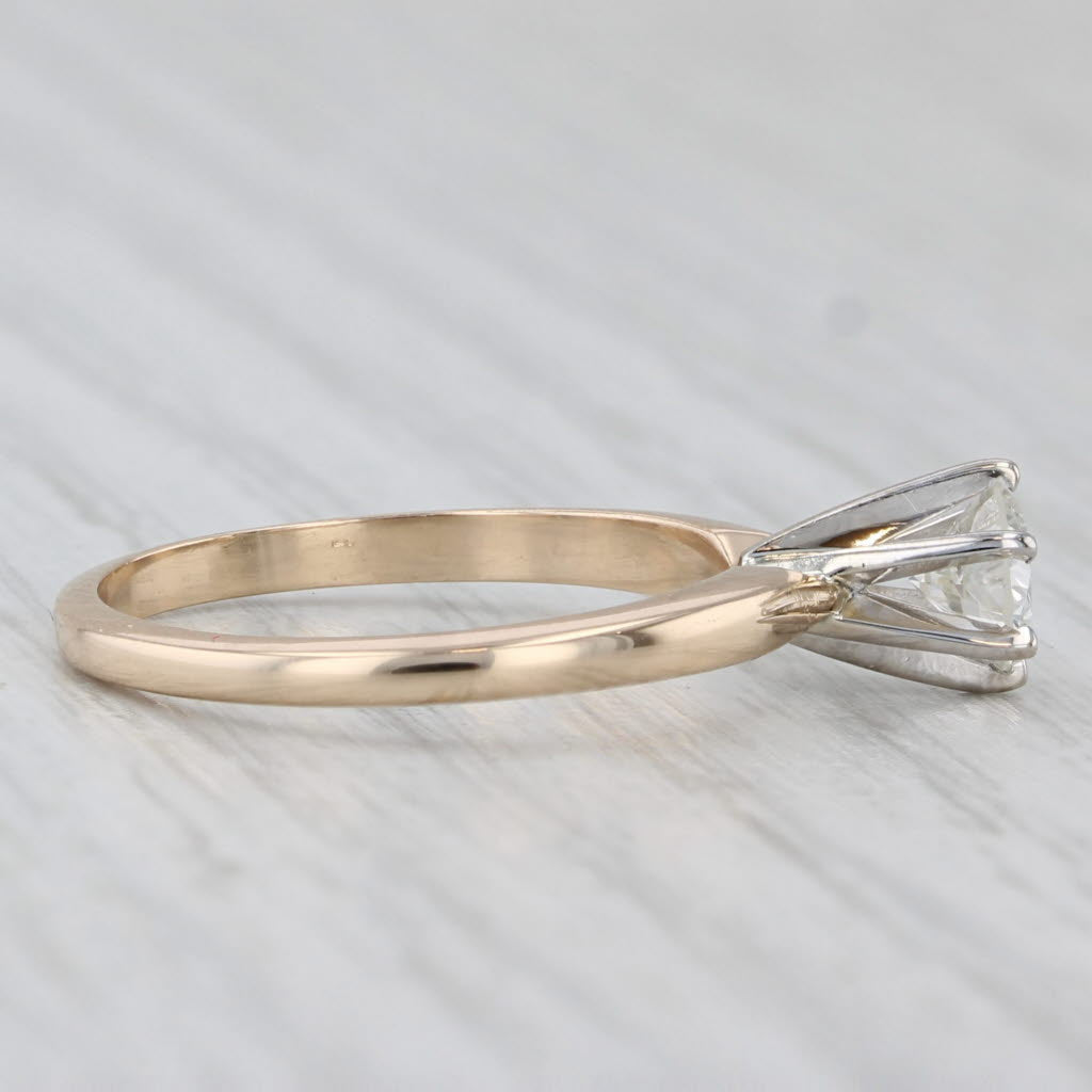Light Gray 0.44ct Star of Love Diamond Solitaire Engagement Ring 14k Gold Size 6.25 Carlyle