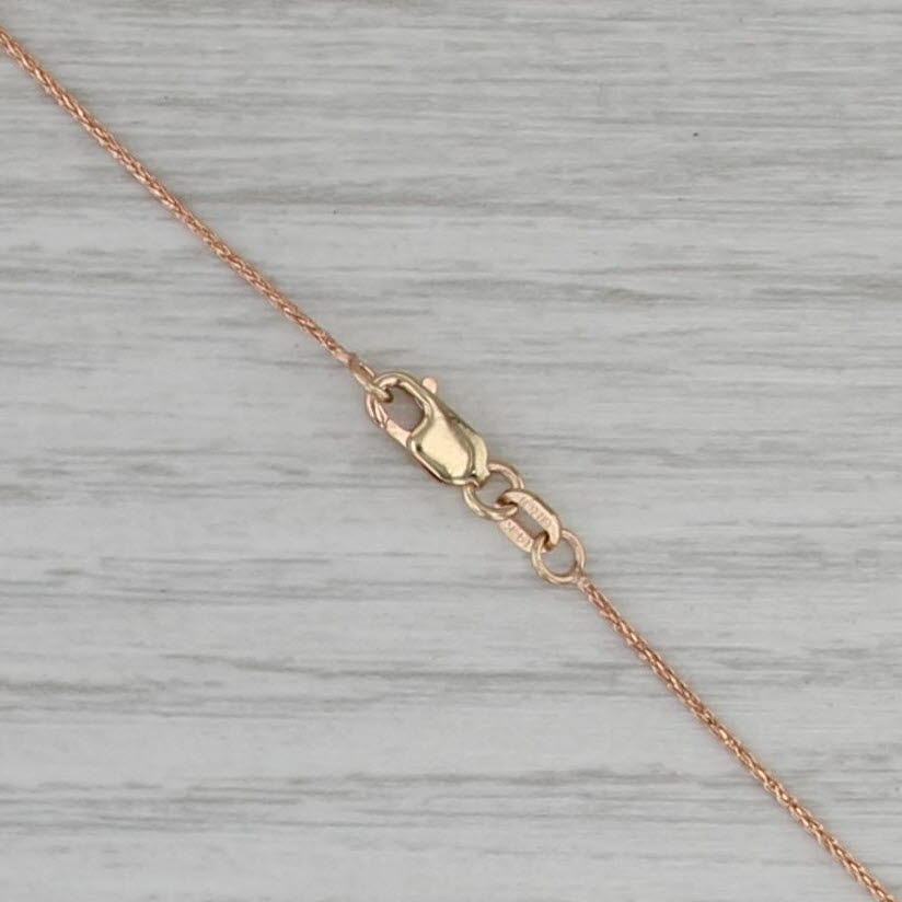 Wheat Chain Necklace 14k Rose Yellow Gold 16" 0.8mm