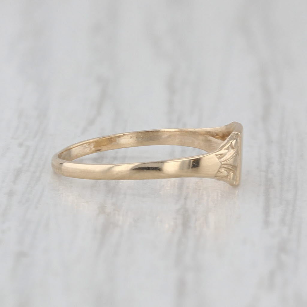 Vintage Engravable Baby Ring 10k Yellow Gold Size 2 Baby Keepsake Band PSCo