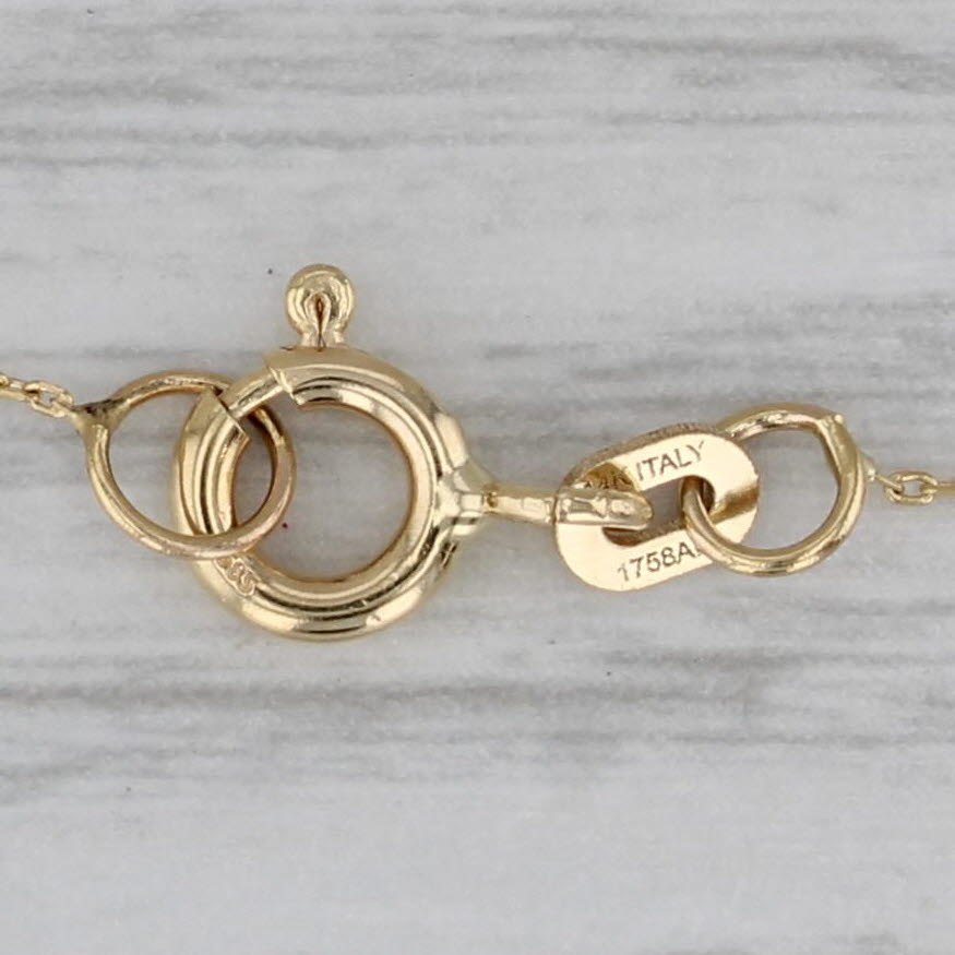 Gray New Glass Bead Pendant Necklace 14k Yellow Gold 18" Cable Chain