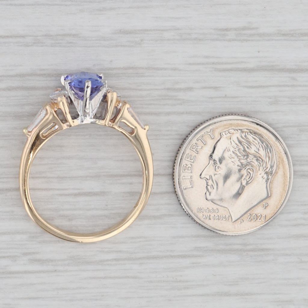 Gray 1.66ctw Tanzanite Diamond Ring 14k Yellow Gold Size 6 Oval Engagement