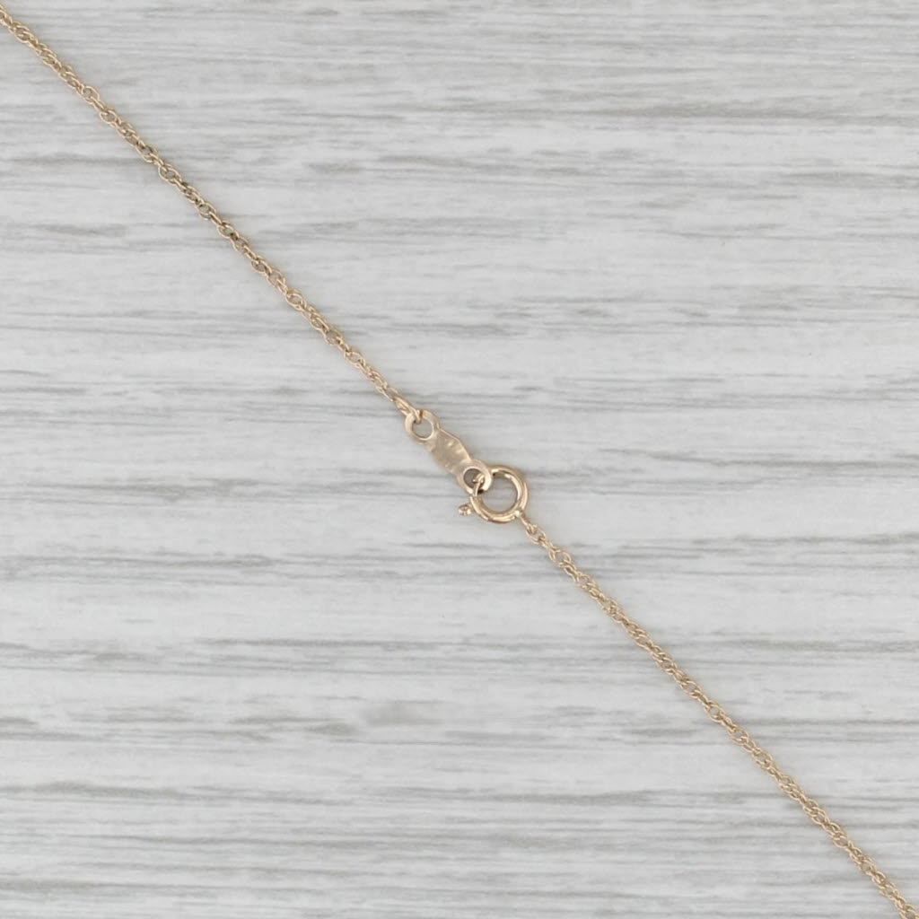 0.37ctw Pink Sapphire Diamond Pendant Necklace 14k Yellow Gold 18.5" Rope Chain