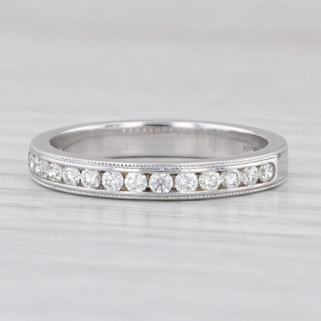 Hearts on Fire 0.36ctw Diamond Wedding Band 18k White Gold Sz 6.75-7 Anniversary