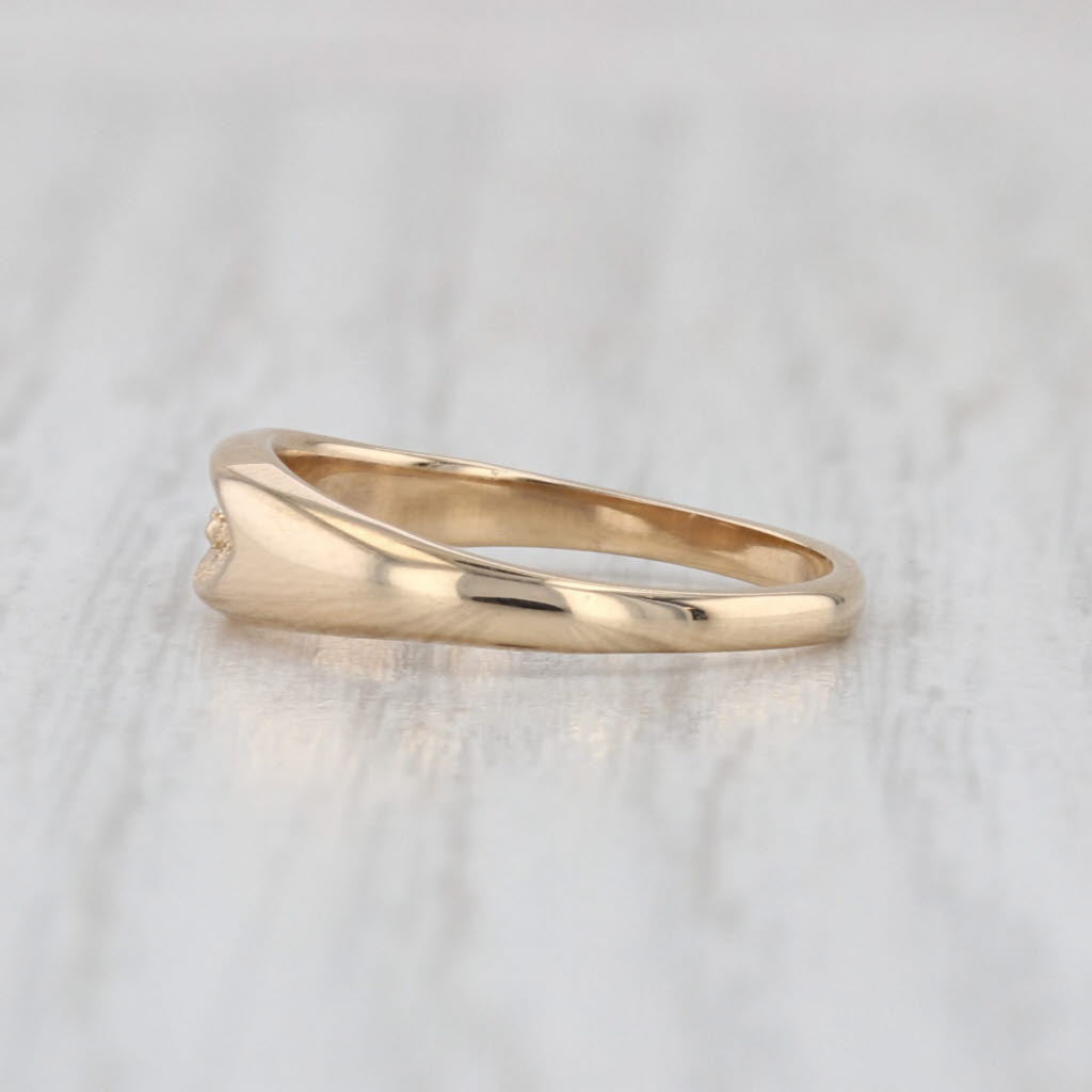 Diamond Solitaire Ring 14k Yellow Gold Size 3.25 Stackable Band