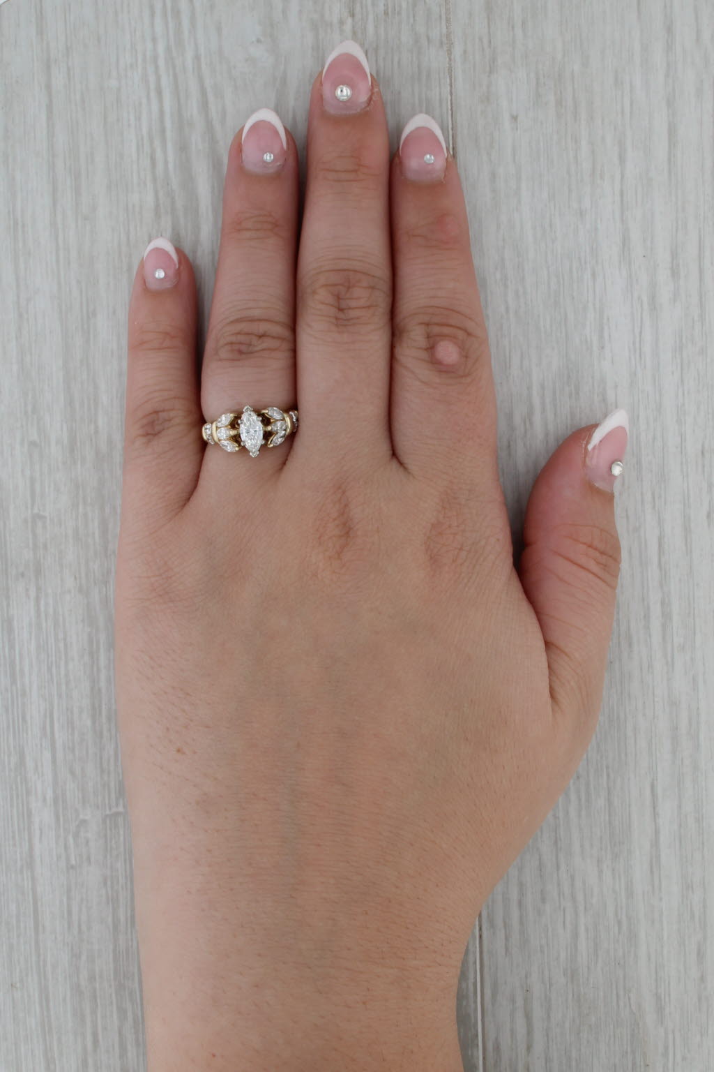 1.18ctw Marquise Diamond Engagement Ring 14k Yellow Gold Size 6.25