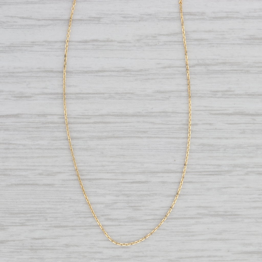 Light Gray 18" Cable Chain Necklace 10k Yellow Gold 0.5mm