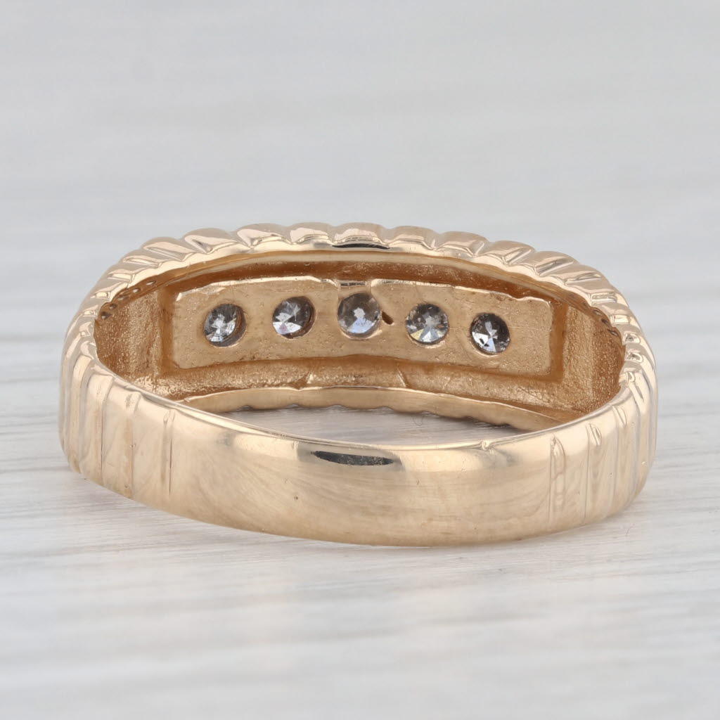 Light Gray 0.50ctw Diamond Ring 14k Yellow Gold Size 9 Men's Wedding Band
