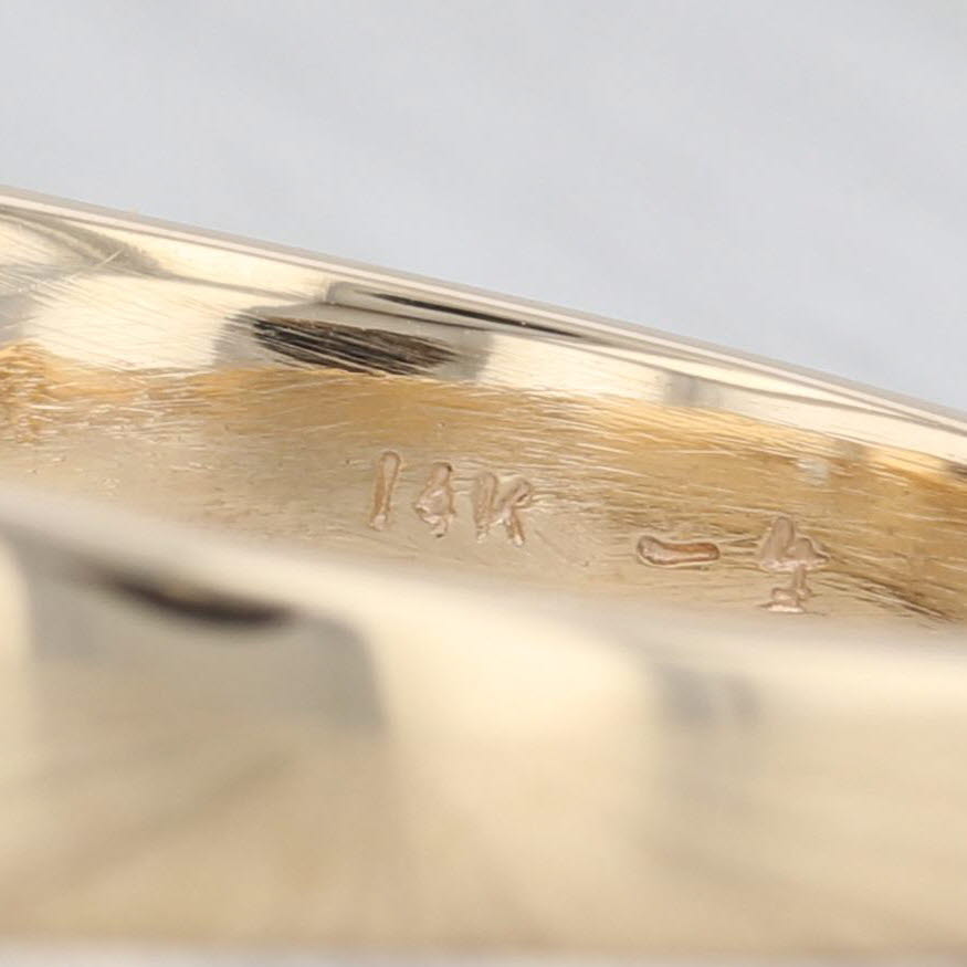 Gray 0.35ct Diamond Solitaire Ring 14k Yellow Gold Size 11.75 Men's Wedding Band