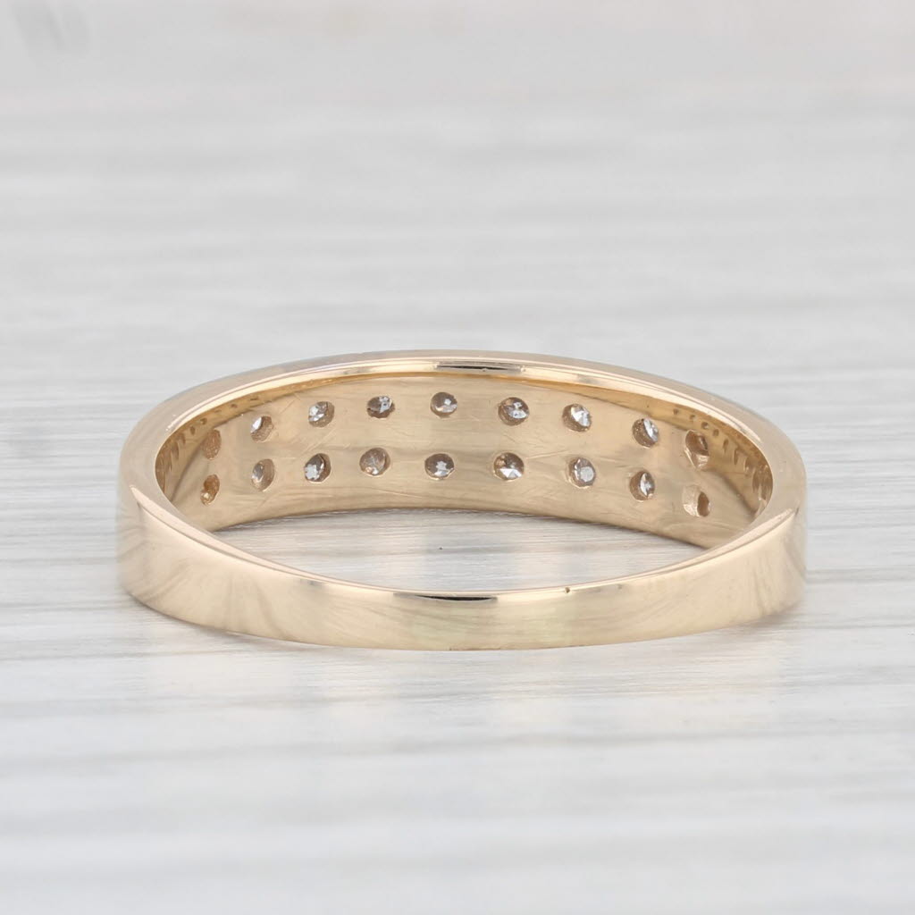 Light Gray 0.25ctw Diamond Wedding Band 14k Yellow Gold Size 8 Stackable Ring