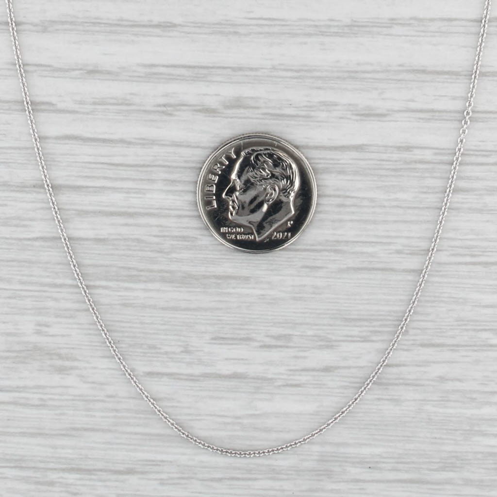New Round Cable Chain Necklace 14k White Gold 16-18" 1mm Adjustable