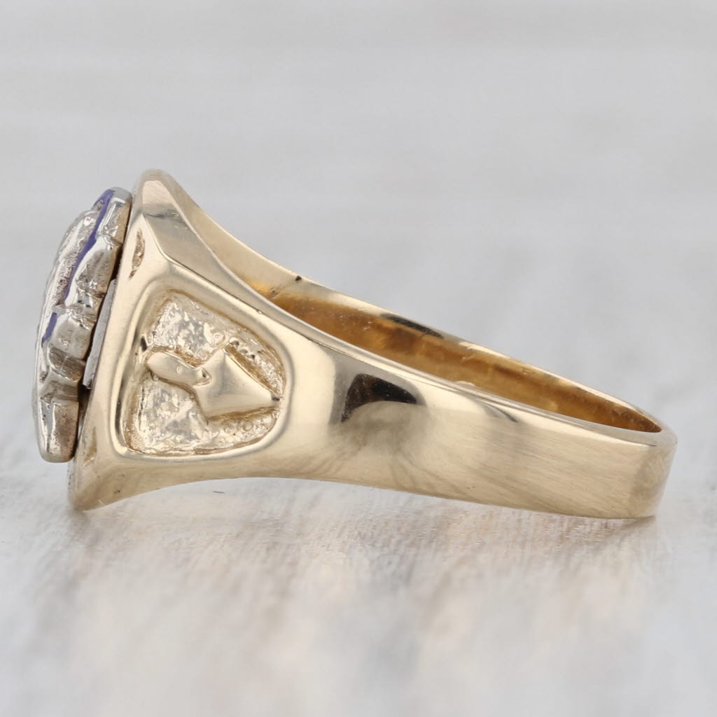 Gray Vintage Masonic Blue Lodge Ring 10k Gold Signet Size 11.25 Men's Signet