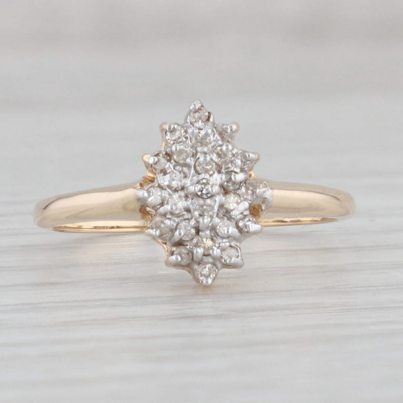 Gray 0.12ctw Diamond Cluster Engagement Ring 10k Yellow Gold Size 7