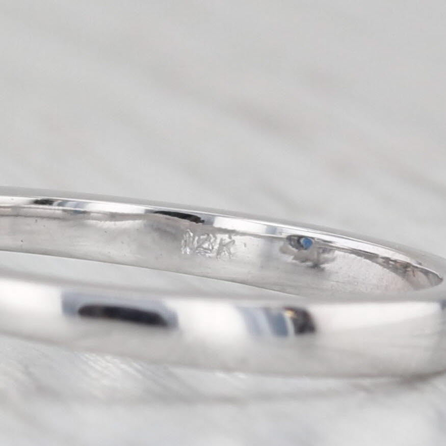 0.94ctw Oval Blue Sapphire Diamond Ring 14k White Gold Size 5