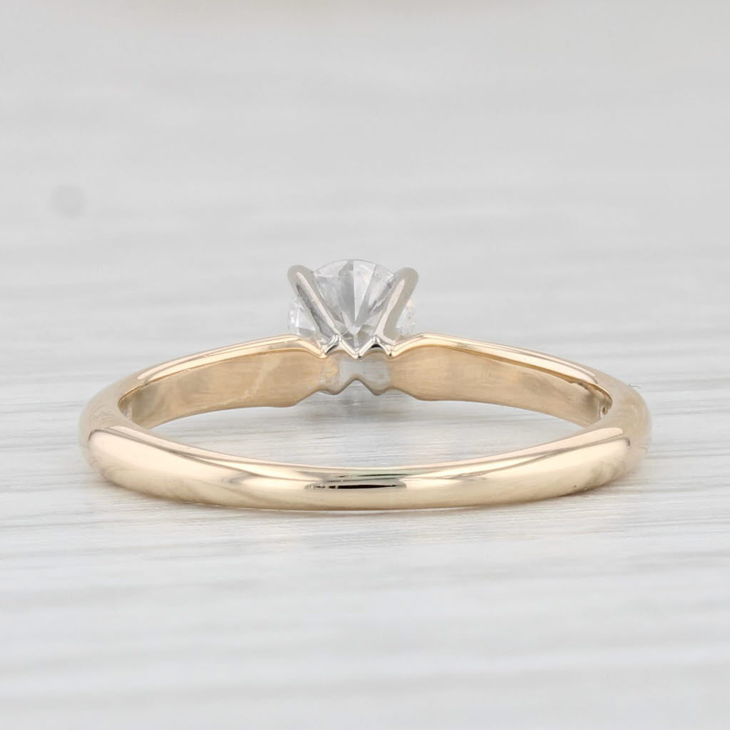 Light Gray 0.33ct Round Diamond Solitaire Engagement Ring 14k Yellow White Gold Size 5