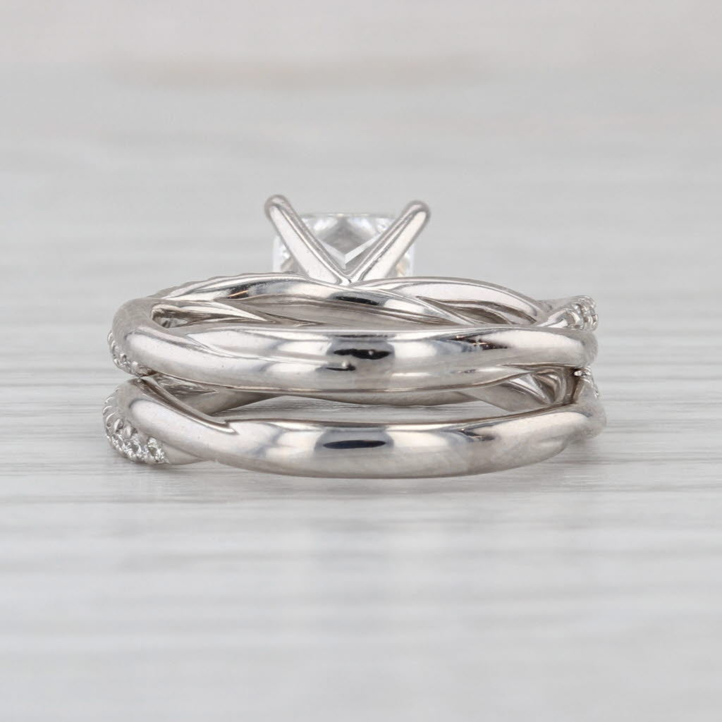 1.64ctw Diamond Engagement Ring Wedding Band Bridal Set Platinum Size 6 GIA