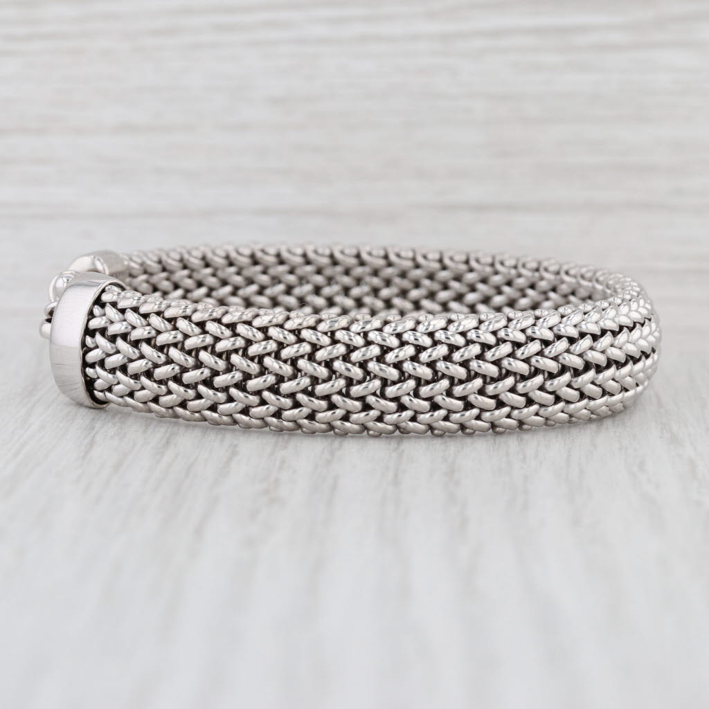 Mesh Chain Bracelet Sterling Silver 7" 12.8mm Italian