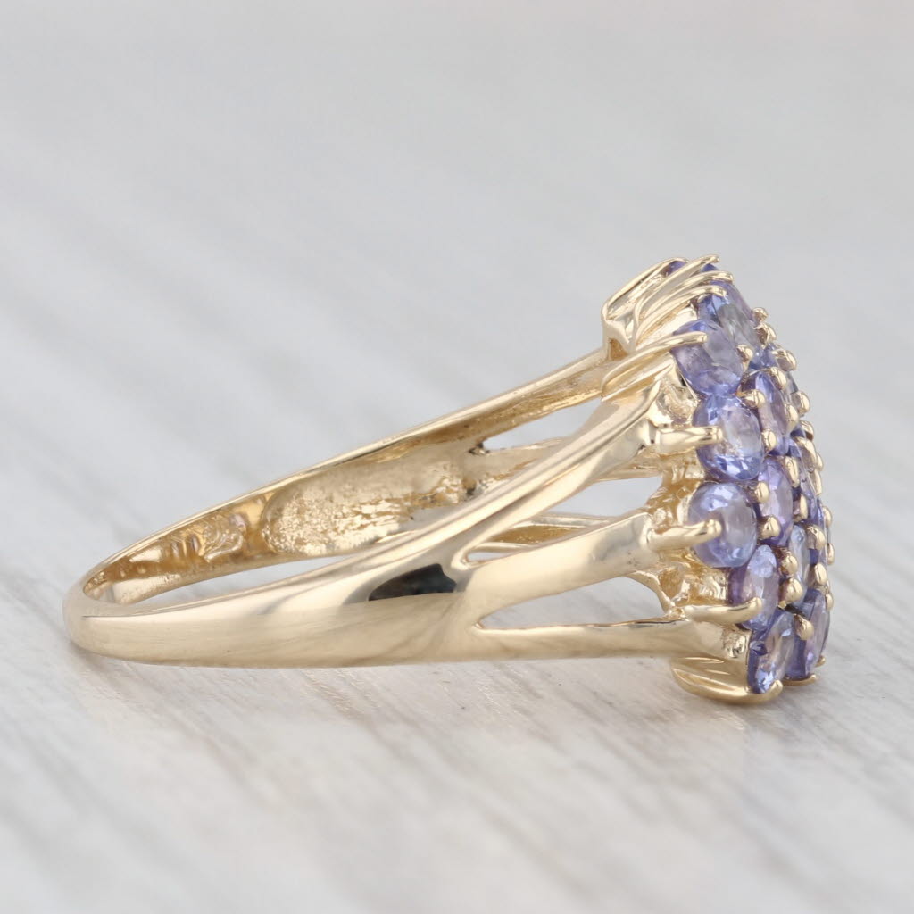 2.25ctw Tanzanite Cluster Ring 14k Yellow Gold Size 7.25 Cocktail