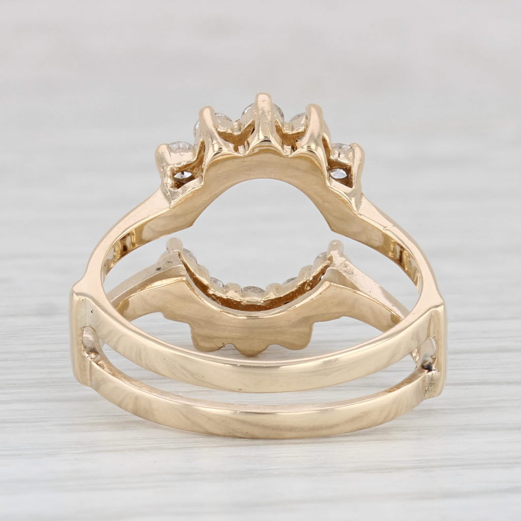Light Gray 0.32ctw Diamond Ring Jacket Guard 14k Yellow Gold Size 6.5 Wedding Bridal