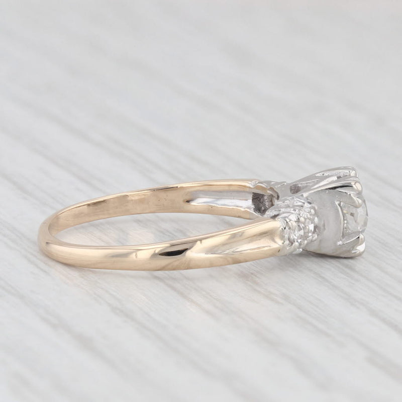 Vintage 0.46ctw Diamond Engagement Ring 14k White Yellow Gold Size 7
