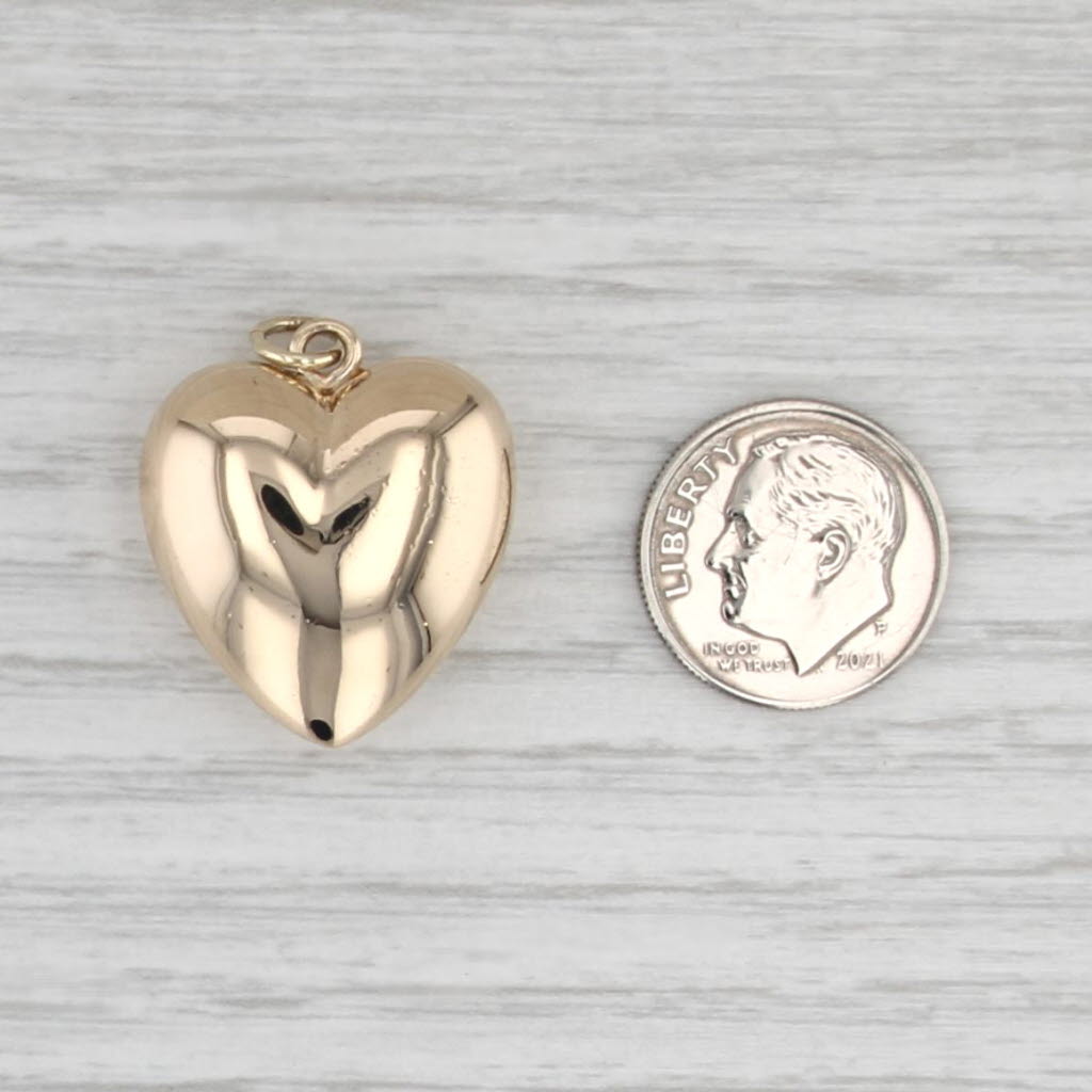 Puffy Heart Pendant 14k Yellow Gold Charm