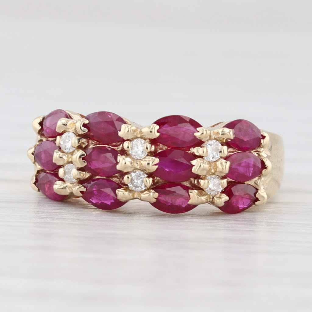 Light Gray 1.50ctw Ruby Diamond Ring 14k Yellow Gold Size 6.25