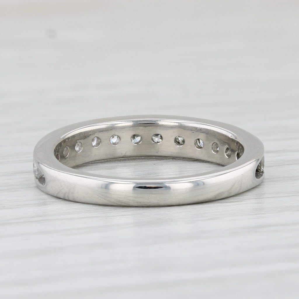 Light Gray 0.85ctw Diamond Wedding Band 950 Platinum Size 8.25 Anniversary Stackable Ring