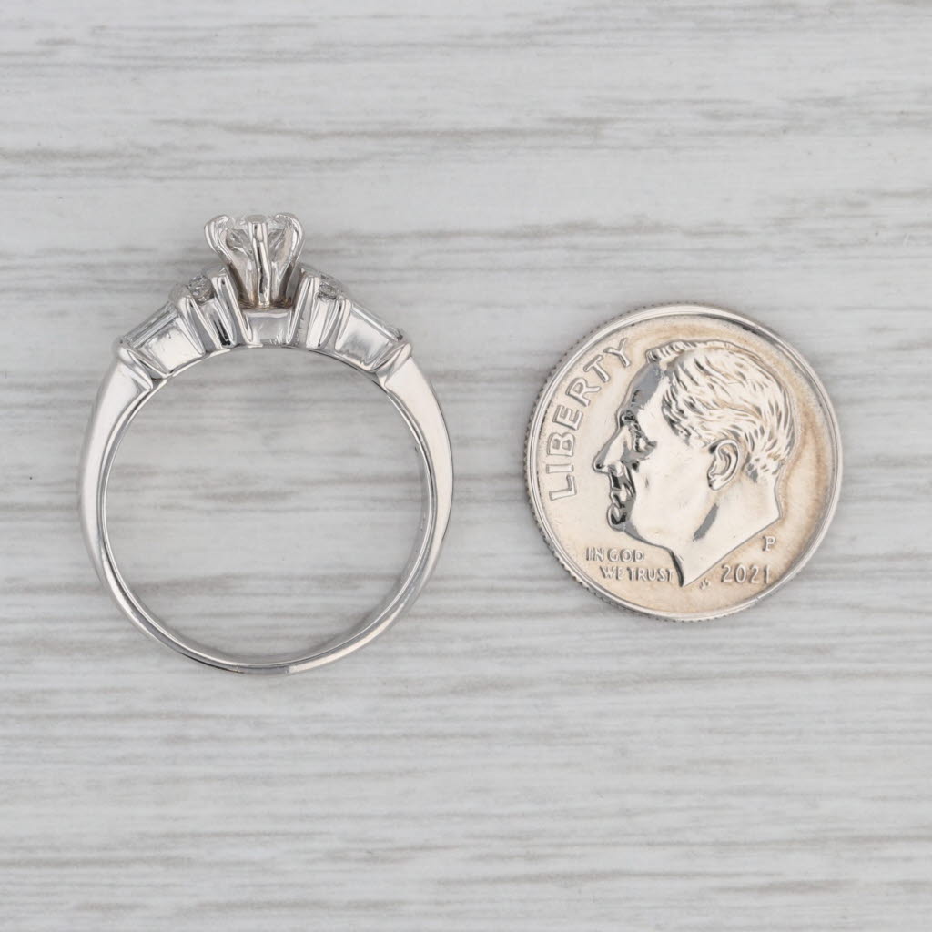 Gray 0.86ctw Marquise Diamond Engagement Ring 950 Platinum Size 7.25