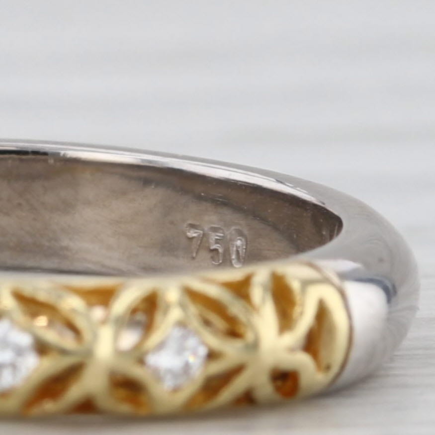 Light Gray Alishan Diamond Ring 18k Yellow White Gold Size 6.25 Stackable Band Wedding