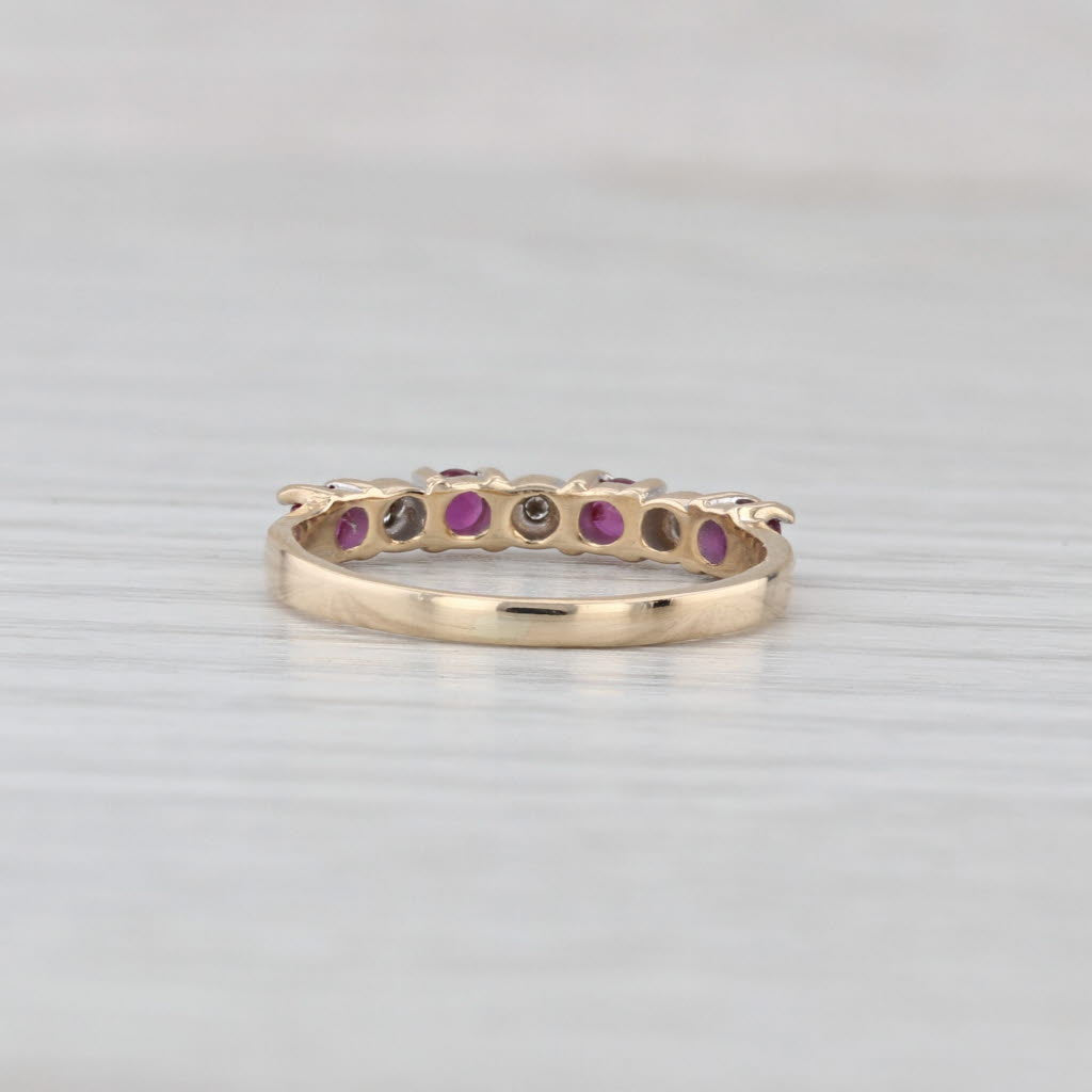 0.20ctw Ruby Diamond Ring 10k Yellow Gold Size 4.25 Stackable